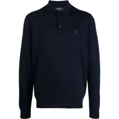 Blauer Wollpullover mit langen Ärmeln - Polo Ralph Lauren - Modalova