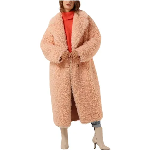 Reversible Curly Lammy Coat in Rosa , Damen, Größe: S - Beaumont - Modalova