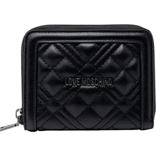 Logo Lettering Wallet with Zip , female, Sizes: ONE SIZE - Love Moschino - Modalova