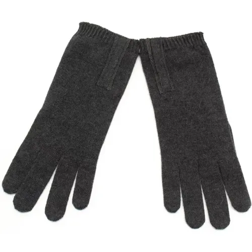 Luxury Cashmere Gloves with Jewelry Detail , female, Sizes: M, S - BRUNELLO CUCINELLI - Modalova