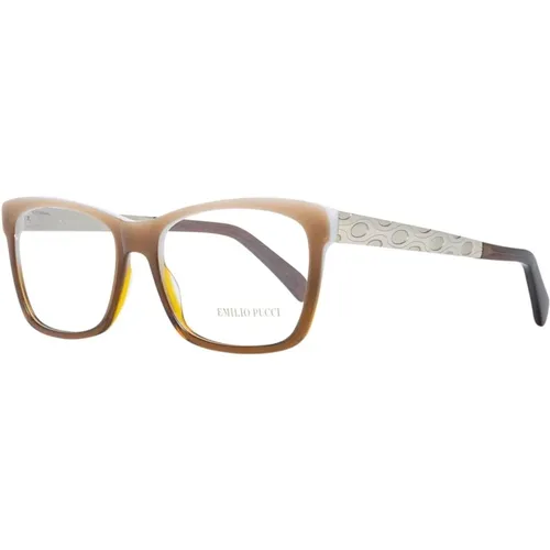 Braune Rechteckige Optische Brillen mit Federscharnieren - EMILIO PUCCI - Modalova