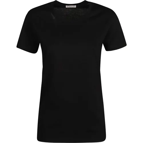 Schwarzes T-Shirt , Damen, Größe: L - Moncler - Modalova