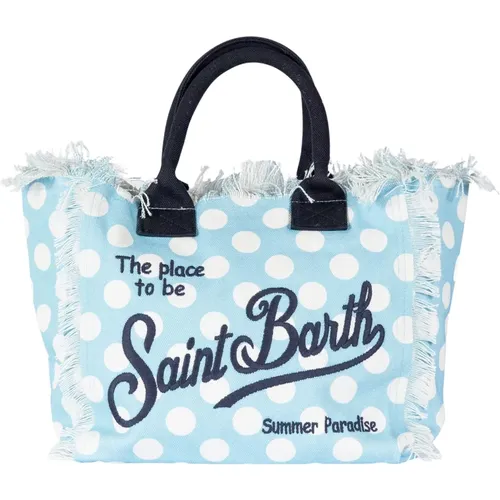 Light Blue Fringed Vanity Beach Bag , female, Sizes: ONE SIZE - MC2 Saint Barth - Modalova