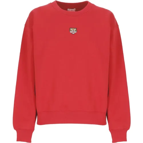 Roter Pullover mit Lucky Tiger Stickerei , Damen, Größe: M - Kenzo - Modalova