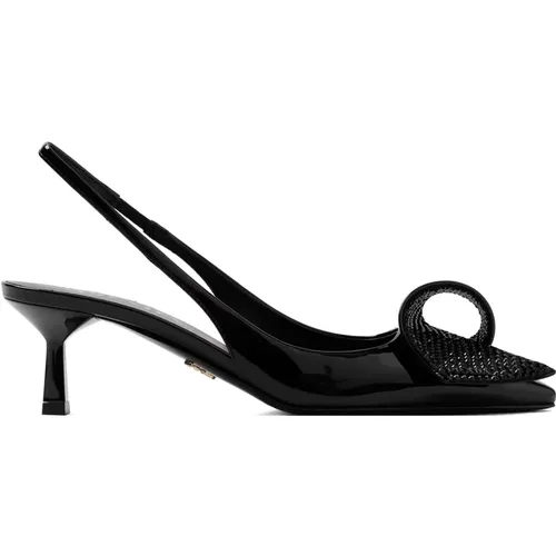 Patent Leather Pointed Toe Pumps , female, Sizes: 4 UK, 3 UK, 5 UK - Prada - Modalova