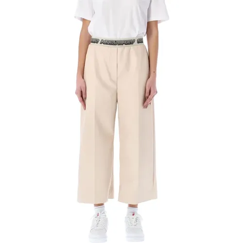 Logo Waistband Cropped Trousers , female, Sizes: XS, S, 2XS - Stella Mccartney - Modalova