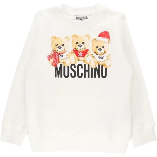 Festlicher Teddy-Muster Einfarbiger Sweatshirt - Moschino - Modalova