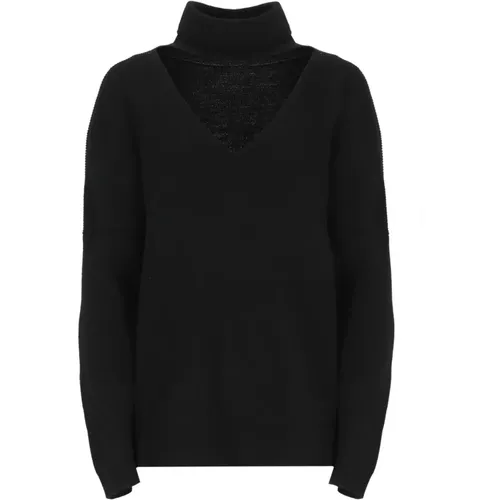 Schwarzer Wollpullover mit hohem Kragen - D.Exterior - Modalova