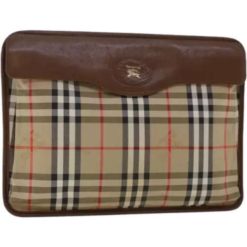 Pre-owned Leather clutches , female, Sizes: ONE SIZE - Burberry Vintage - Modalova