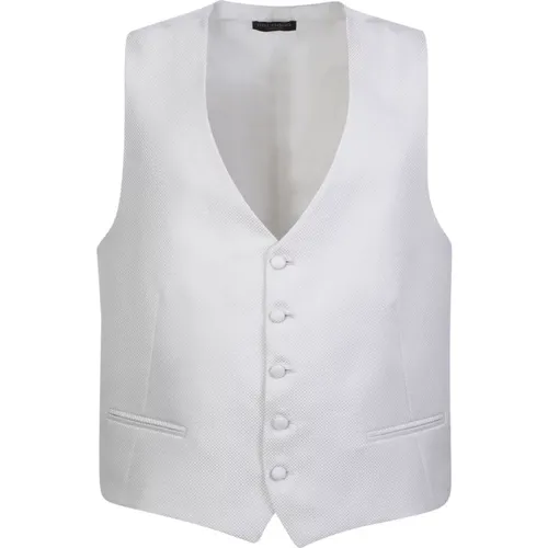 Pearl V-Neck Sleeveless Jacket , male, Sizes: M, S, 2XL, XL, L - Dell'oglio - Modalova
