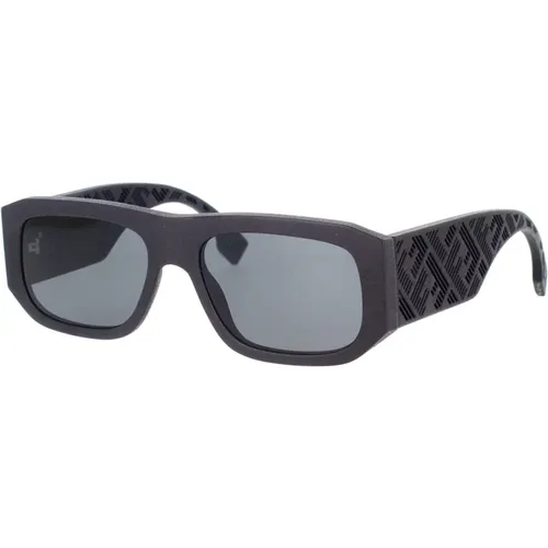 Men's Shadow Sunglasses with Rectangular Design , male, Sizes: 54 MM - Fendi - Modalova