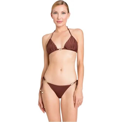 Lace-Up Logo Bikini Set , female, Sizes: S - Twinset - Modalova