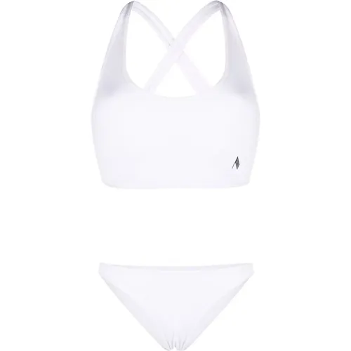 Geripptes Bikini mit Überkreuzten Trägern , Damen, Größe: XS - The Attico - Modalova