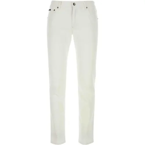 Weiße Stretch-Denim-Jeans , Herren, Größe: 3XL - Dolce & Gabbana - Modalova