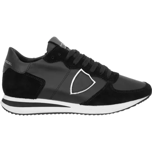 Stylish Leather Lace Sneakers , female, Sizes: 8 UK, 3 UK - Philippe Model - Modalova