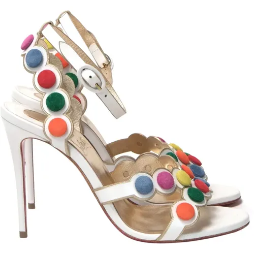 Weiße Mehrfarbige Punkt Design High Heels Schuhe Sandale - Christian Louboutin - Modalova