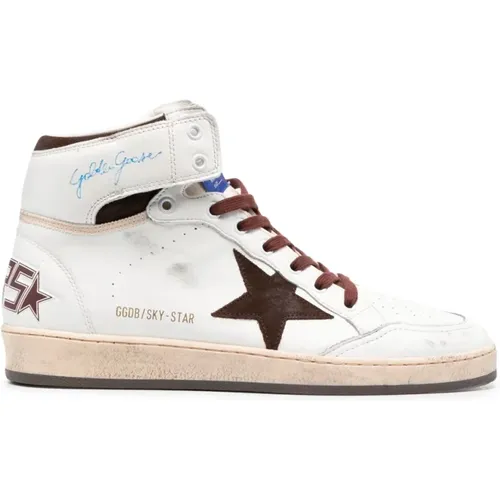 Weiß Beige Schokoladenbraun Suede Star Sneakers , Herren, Größe: 40 EU - Golden Goose - Modalova