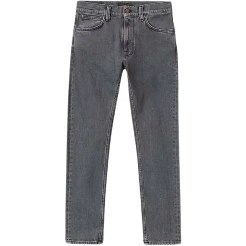 Slim Fit Graue Ash Denim Jeans , Herren, Größe: W32 - Nudie Jeans - Modalova