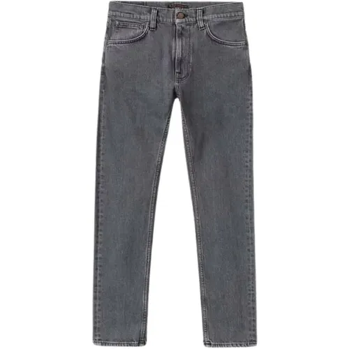 Slim Fit Graue Ash Denim Jeans , Herren, Größe: W36 - Nudie Jeans - Modalova