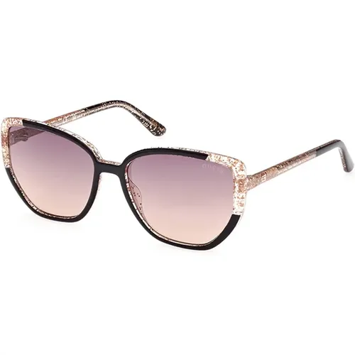Elegante Violette Spiegel Sonnenbrille,Stilvolle Sonnenbrille mit grauen Verlaufsgläsern - Guess - Modalova