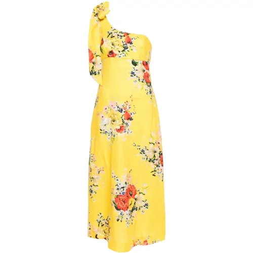 Floral Print One-Shoulder Dress , female, Sizes: XS - Zimmermann - Modalova
