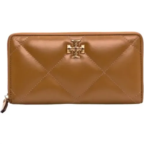 Braune Lederbrieftasche mit Steppmuster - TORY BURCH - Modalova