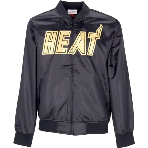 Miami Heat Satin Jacke NBA Kollektion , Herren, Größe: M - Mitchell & Ness - Modalova