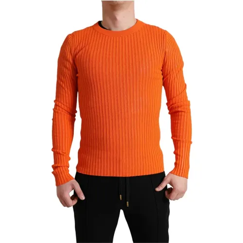 Knitted Crewneck Pullover Sweater , male, Sizes: M - Dolce & Gabbana - Modalova