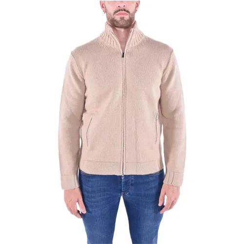 Beiger Cardigan mit Reißverschluss , Herren, Größe: XL - Kangra - Modalova