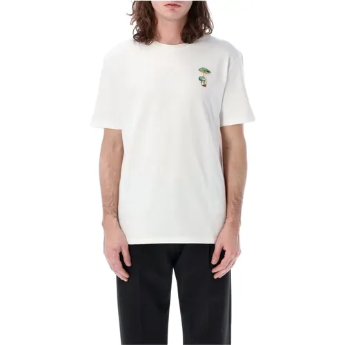 Kurzarm T-Shirt mit Pilzmotiv , Herren, Größe: M - Jil Sander - Modalova