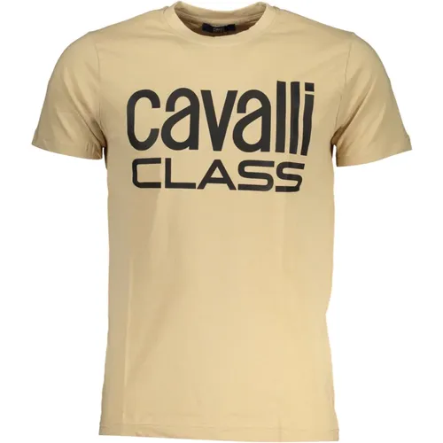 Kurzarm Logo Print T-Shirt , Herren, Größe: 2XL - Cavalli Class - Modalova