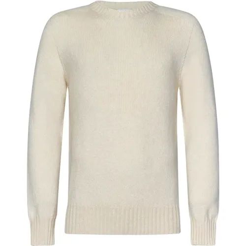 Cream Cashmere Crew Neck Sweater , male, Sizes: M, XL, L - Malo - Modalova