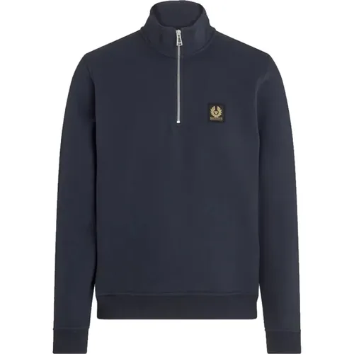 Quarter Zip Sweatshirt Dark Ink , Herren, Größe: M - Belstaff - Modalova