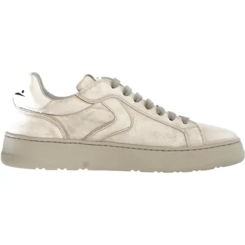 Leather/Textile Sneakers , male, Sizes: 10 UK, 11 UK, 6 UK, 9 UK, 12 UK, 5 UK, 7 UK - Voile blanche - Modalova