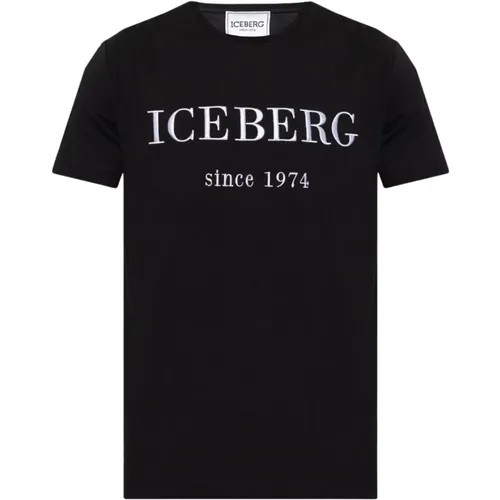 Logo Crewneck T-shirt , male, Sizes: XL, M, L, S - Iceberg - Modalova