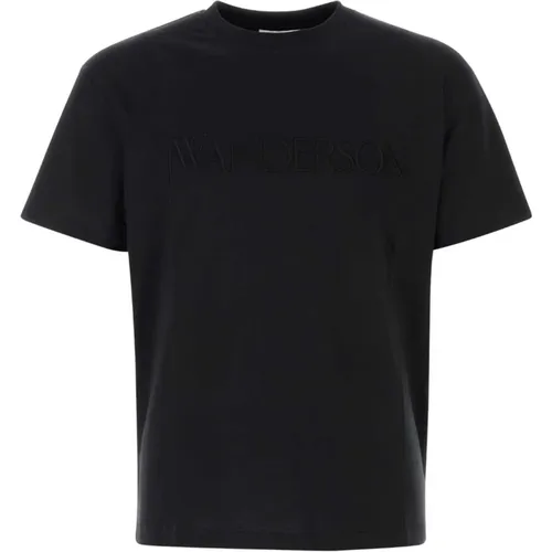 Schwarzes Baumwoll-T-Shirt , Herren, Größe: M - JW Anderson - Modalova