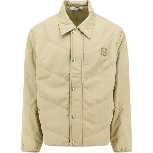 Mens Clothing Jackets Coats Beige Ss24 , male, Sizes: L, M - Maison Kitsuné - Modalova