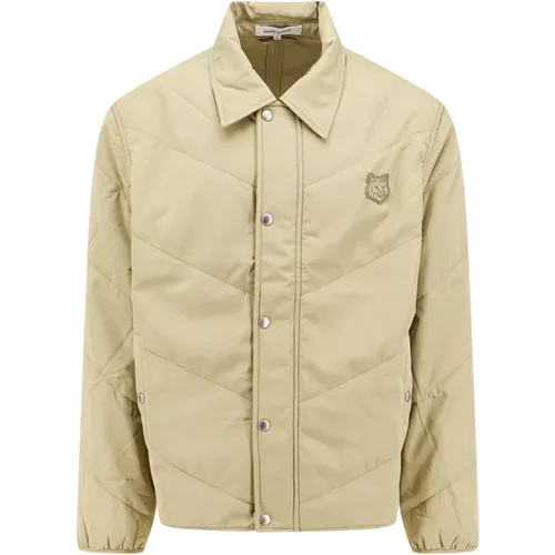 Mens Clothing Jackets Coats Beige Ss24 , male, Sizes: M, S - Maison Kitsuné - Modalova