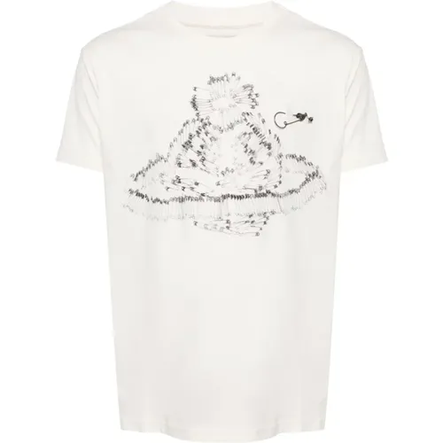 Orb Logo Print Crew Neck T-shirt , Herren, Größe: L - Vivienne Westwood - Modalova