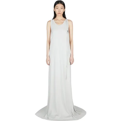 Langes Flared Kleid aus Baumwolle mit Verstellbaren Trägern , Damen, Größe: S - Ann Demeulemeester - Modalova