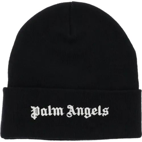 Embroidered Logo Beanie Hat , female, Sizes: ONE SIZE - Palm Angels - Modalova