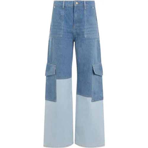 Blue Vintage Cutline Denim Jeans , female, Sizes: W25 - Ganni - Modalova