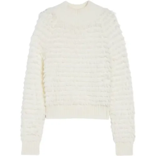 Cream 3D Sweater Soft Neckline , female, Sizes: M, L - Iblues - Modalova