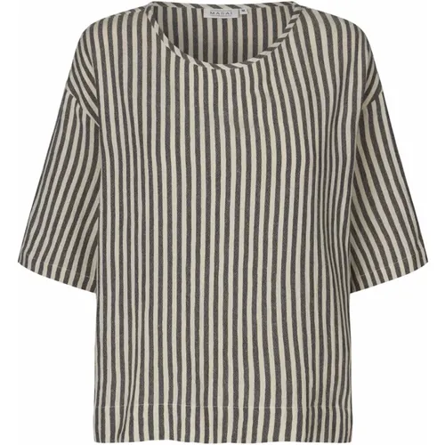 Striped Top & T-Shirt Black , female, Sizes: M, 2XL, XL, S, XS, L - Masai - Modalova