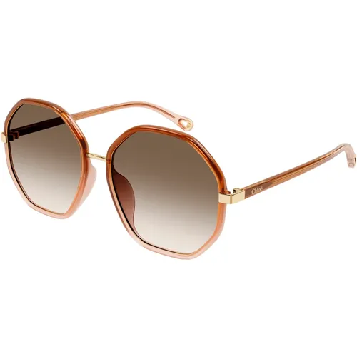 Braun Shaded Sonnenbrille,Sunglasses - Chloé - Modalova