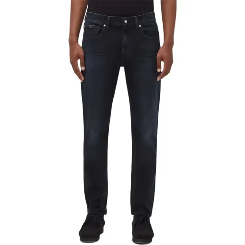 Slimmy Tapered Special Edition Stretch Tek Prinzip schwarz , Herren, Größe: W30 - 7 For All Mankind - Modalova