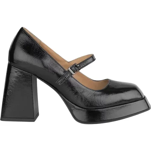 Buckle Fastening Square Heel Sandals , female, Sizes: 6 UK, 5 UK, 7 UK - Alma en Pena - Modalova