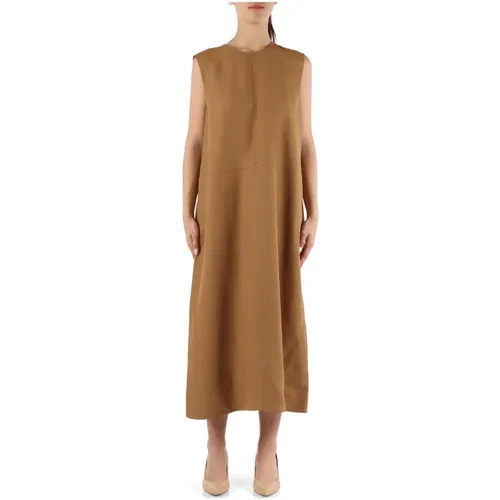 Linen and Viscose Midi Dress , female, Sizes: M, S - Fabiana Filippi - Modalova