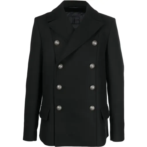 Button wool peacoat , male, Sizes: 2XL, XL - Balmain - Modalova