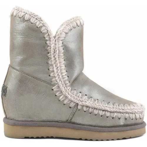 Eskimo Kurzer Keilabsatz Stiefel - Elephant Grey , Damen, Größe: 36 EU - Mou - Modalova